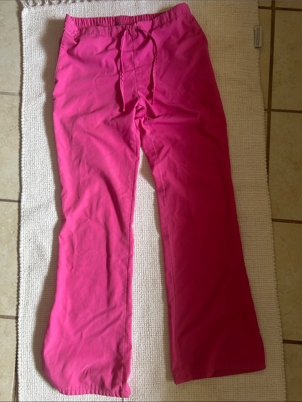 Cherokee Bright Pink Elastic-Waist Scrub pants